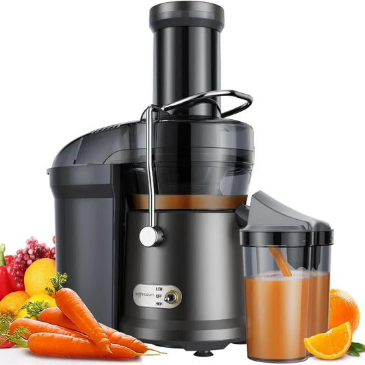 Entsafter, 1.5 L, 1300 W, 2 Stufen für hart & weich, 90% Saftergebnis, 5 Liter Fassungsvermögen, BPA frei