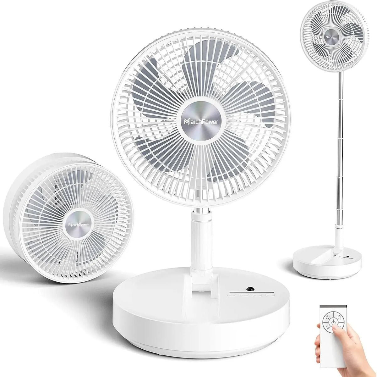Ventilator, leise, Ventilator zur Luftzirkulation, Marchpower leise Standventilator mit Fernbedienung klappbar Ventilator