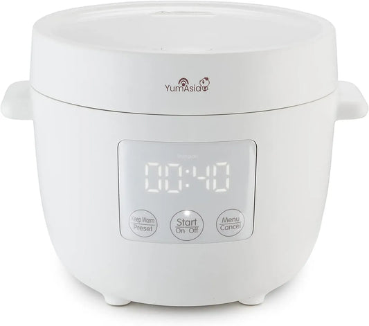 Mini-Reiskocher, elektrischer Multikocher, elektrischer Reiskocher, 0,45 L, 240 V, 5 Tassen, Weiß