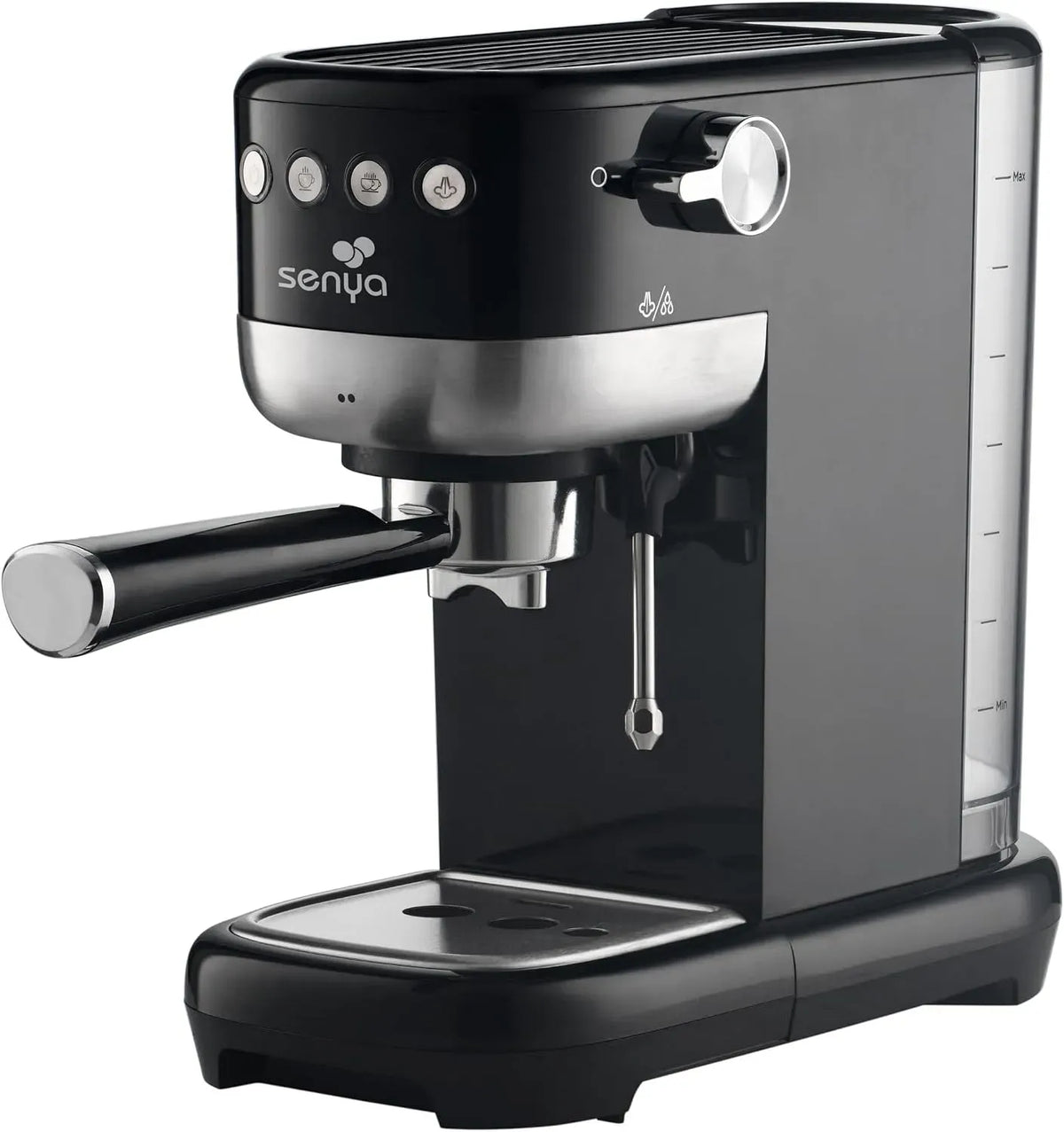 Milchaufschäumer, 1,1 L, 1350 W, Milchschäumer, Schwarz, Senya Tasty Coffee Espressomaschine schwarz 20 bar, Cappuccino & Latte, 1,1 l Tank