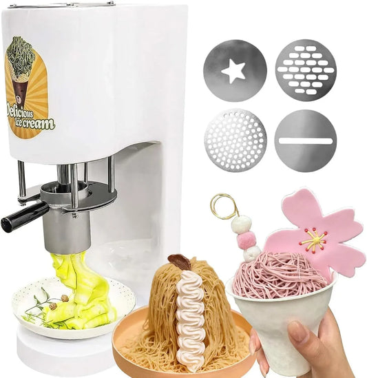 Spaghetti-Eispresse, Edelstahlbehälter, Eismaschine, Speiseeismaschine, 0,42 L, 30 L, Touch-Bedienung, Gastronomie, für Geschäfte