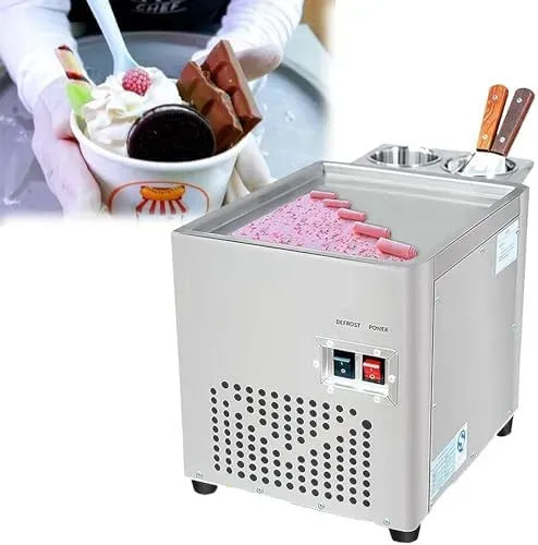 Eismaschine, Speiseeismaschine, Transportrollen, Restaurant, Edelstahl, für frittierte Eisrollen mit 2 Schabern