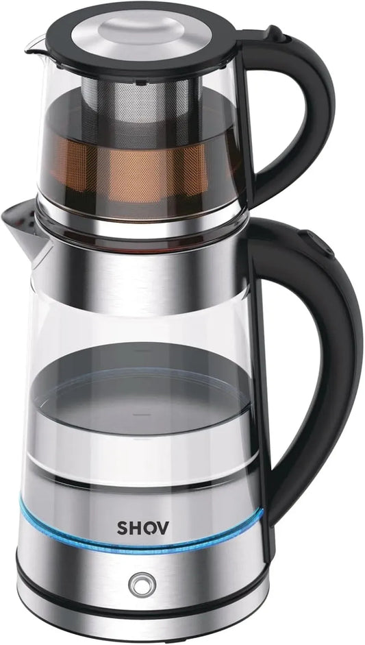Wasserkocher, 1,7 L, elektrischer Teekocher, Glasteekocher, Strix Controller