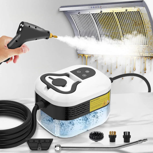 Dampfreiniger, 2500 W, tragbar, großer Wassertank, Einsatz auf Böden, in Küche, Auto und an Fenstern, 6 Einstellbare Geschwindigkeiten, 4.5 Bar