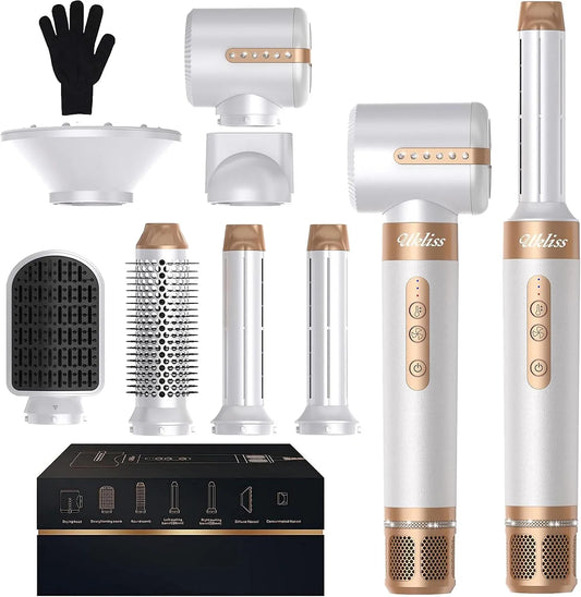 Wäschetrockner, UKLISS, Trockner für Wäsche, Haartrockner, 7 in 1 Hairstyler Hair Styler Set Haarstyler Föhn mit Diffusor