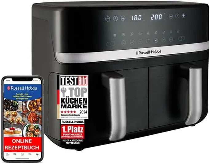 Russell Hobbs Heißluftfritteuse, 9 L, 2 Kammern, Satisfry 9 L