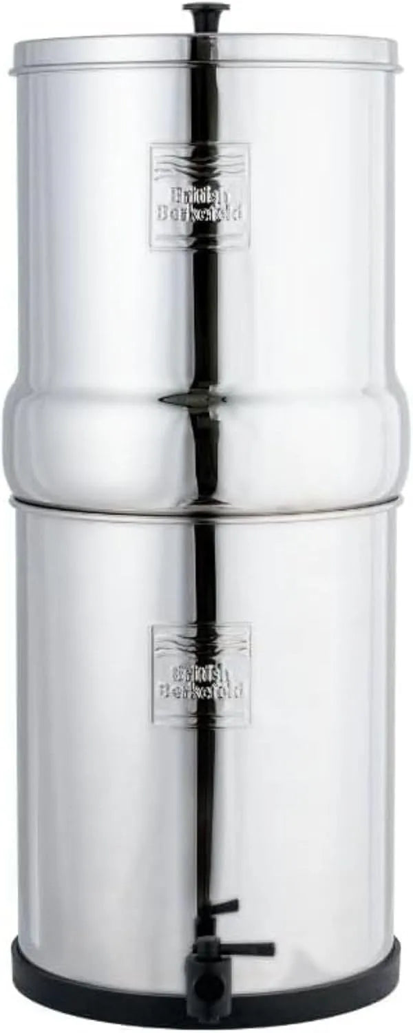 British Berkefeld 8,5 l Ultra Sterasyl Schwerkraft-Wasserfiltersystem, Edelstahl, Enthält 2 Ultra-Sterasyl Kartuschen, hervorragend schmeckendes