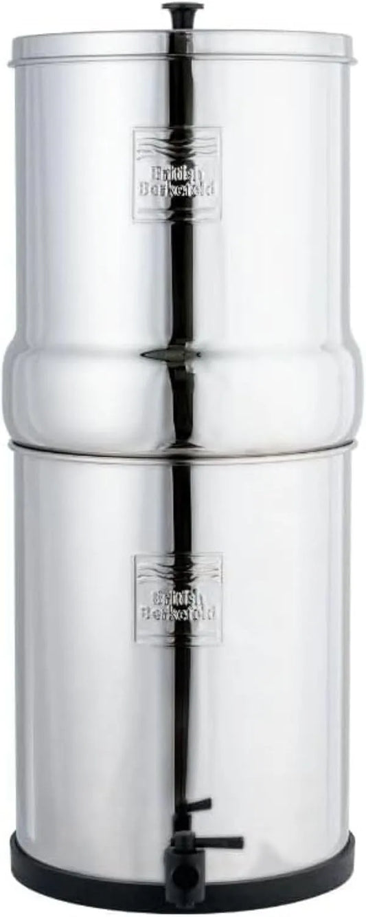 British Berkefeld 8,5 l Ultra Sterasyl Schwerkraft-Wasserfiltersystem, Edelstahl, Enthält 2 Ultra-Sterasyl Kartuschen, hervorragend schmeckendes