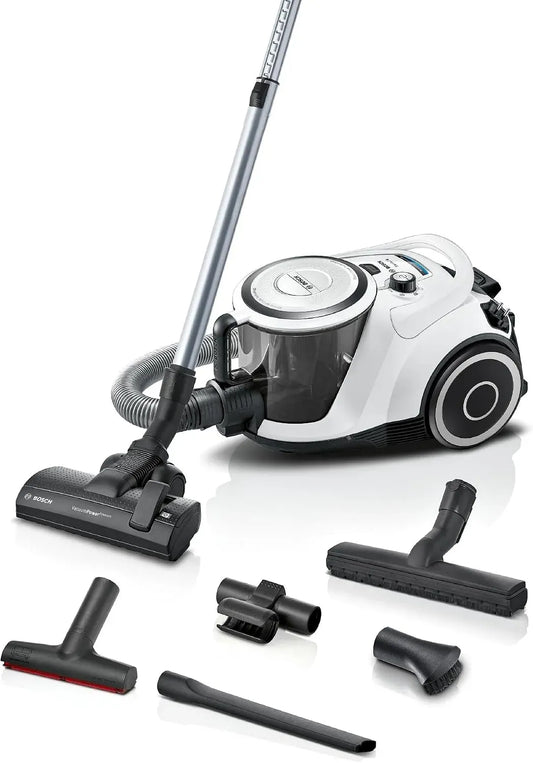 Bosch Serie 6 BGC41XALL Staubsauger, 700 W, Hygiene, leise, Weiß, Hygiene-Filter, XXL-Polsterdüse