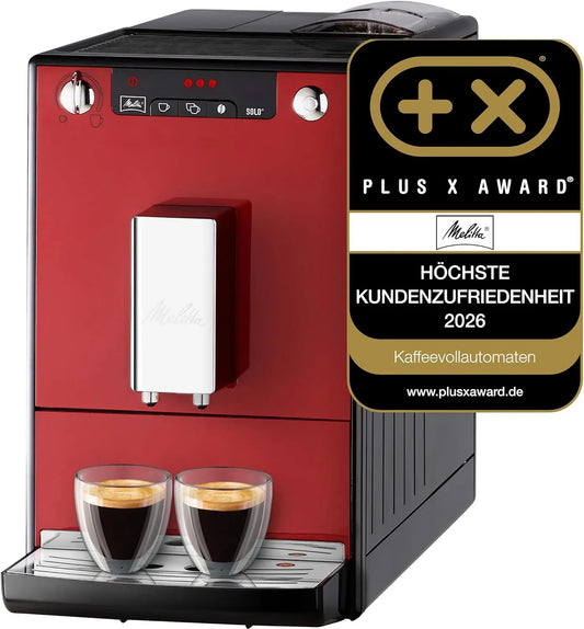 Melitta E950-104 Kaffeevollautomat, Rot, automatische Kaffeemaschine, Caffeo Solo
